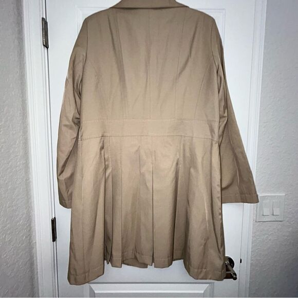 New, Via Spiga Waterproof Button Front Trench Coat - Picture 10 of 10